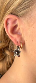 Diamanten robijn antiek fraai set gouden oorbellen dames, Verzenden, Goud, Oorbellen, Met edelsteen