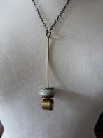 vintage ketting - met koper en gekleurd glas, Ophalen of Verzenden, Zo goed als nieuw, Overige materialen