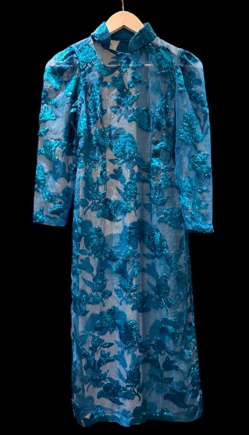 Vintage 90’s Sheer Kimono Jurk, Kleding | Dames, Jurken, Zo goed als nieuw, Maat 34 (XS) of kleiner, Blauw, Ophalen of Verzenden