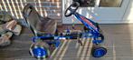 Blauwe skelter met pedalen en verstelbare zitting, Ophalen, Gebruikt, Overige merken