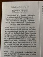 Zr Elshof 1921 Rijswijk 2014 Tilburg, Verzamelen, Ophalen of Verzenden, Bidprentje