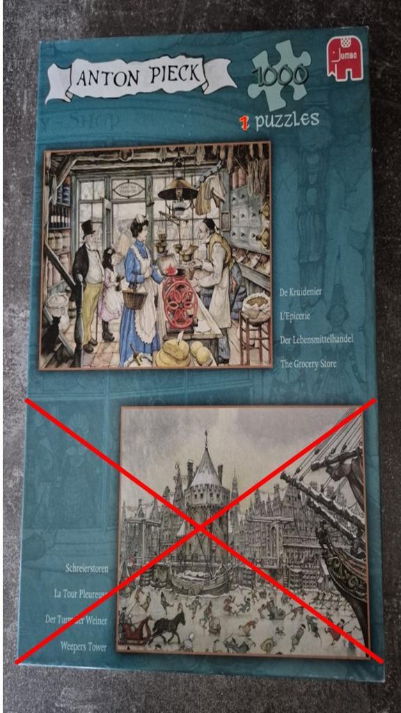 Anton Pieck Puzzel De Kruidenier, Hobby en Vrije tijd, Denksport en Puzzels, Gebruikt, Legpuzzel, 500 t/m 1500 stukjes, Ophalen of Verzenden