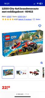 Lego City 4x4 brandweerauto met reddingsboot - 60412, Kinderen en Baby's, Speelgoed | Duplo en Lego, Ophalen of Verzenden, Zo goed als nieuw