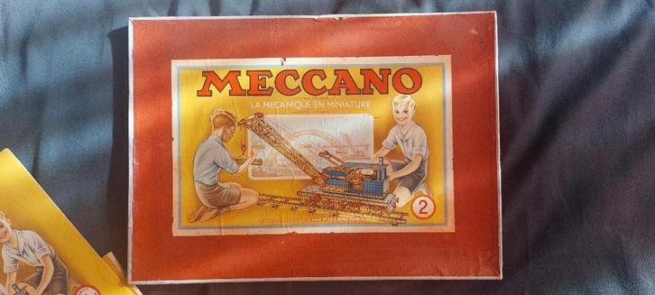 antieke doos meccano jaren 50 met boekje, Antiek en Kunst, Antiek | Speelgoed, Ophalen of Verzenden