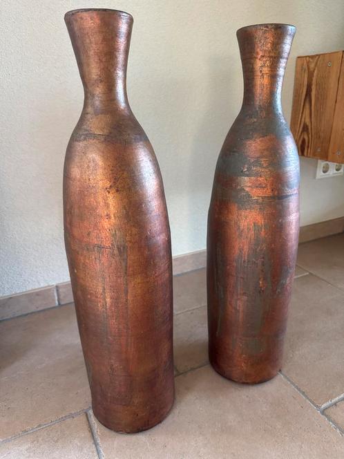 Koperkleurige Decoratie Vazen Set 67 cm, Antiek en Kunst, Antiek | Vazen, Ophalen