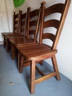 Donker eiken stoelen, Huis en Inrichting, Stoelen, Ophalen, Gebruikt, Bruin, Landelijk