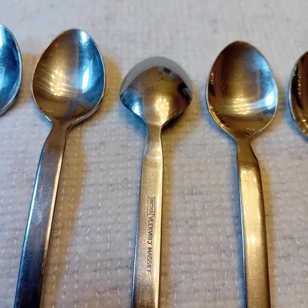 vintage koffielepeltjes/gebaksvorkjes, Ophalen of Verzenden, Gebruikt, Overige materialen, Los bestek