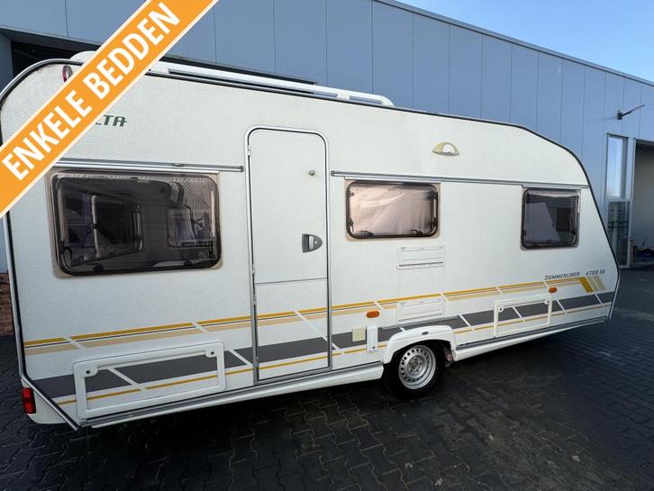 Delta Summerliner 4700 EB / voortent / mover, Caravans en Kamperen, Caravans, Bedrijf, tot en met 4, 1000 - 1250 kg, Treinzit