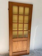 Houten binnendeur met glas, Doe-het-zelf en Verbouw, Ophalen, 80 tot 100 cm, Binnendeur, Zo goed als nieuw