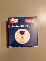 Abus Diskus 220/70, Doe-het-zelf en Verbouw, Hang- en Sluitwerk, Ophalen of Verzenden, Zo goed als nieuw, Koper of Messing, Slot