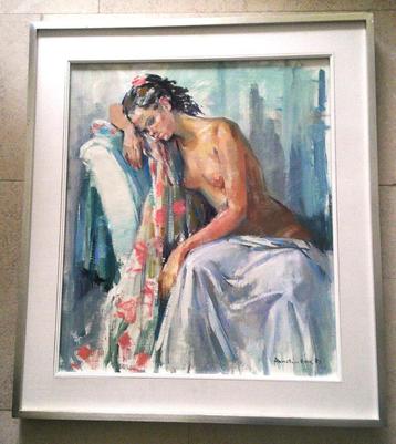 Beschaafd naakt in interieur - Annelies Hoek (geb. 1943) beschikbaar voor biedingen