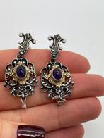 A345 Prachtige vintage zilveren oorbellen amethist, Sieraden, Tassen en Uiterlijk, Antieke sieraden, Ophalen of Verzenden, Zilver