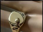 Prachtige vintage heren gouden ring slang diamant , 14 kar, 20 of groter, Verzenden, Heer, Zo goed als nieuw