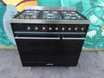 Smeg gasfornuis 90cm Zwart/Inox Bezorging mogelijk, Ophalen, 60 cm of meer, Zo goed als nieuw, Smeg italia