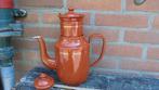 bruin emaille koffiekan met bies & filter, Antiek en Kunst, Antiek | Emaille, Ophalen of Verzenden