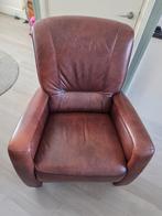 FAUTEUIL leer COGNACKLEUR, Huis en Inrichting, Fauteuils, Ophalen, Zo goed als nieuw, Leer