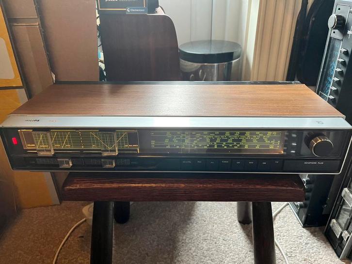 Philips 741 houten radio en receiver - Made in Holland, Audio, Tv en Foto, Professionele Audio-, Tv- en Video-apparatuur, Gebruikt