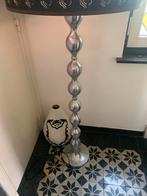 Zilveren Staande Lamp met Zwarte Kap, Huis en Inrichting, Ophalen, Gebruikt, Metaal, 150 tot 200 cm