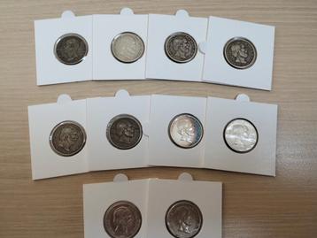 Verzameling erg mooie zilveren halve (1/2) Guldens 1848-1868 beschikbaar voor biedingen