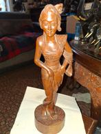 Houten Beeld van Balinese Danseres, Antiek en Kunst, Kunst | Beelden en Houtsnijwerken, Ophalen of Verzenden