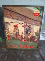 amstel bier reclame met Johnny Hoes, Verzamelen, Biermerken, Ophalen, Gebruikt, Reclamebord, Plaat of Schild, Amstel