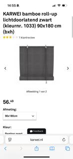 Bamboe rolgordijnen nieuw 2x, Huis en Inrichting, Stoffering | Gordijnen en Lamellen, Ophalen, Zwart, Nieuw, 50 tot 100 cm