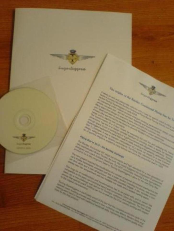 Touring Superleggera persmap incl Bentley Flying Star '11, Boeken, Auto's | Folders en Tijdschriften, Ophalen of Verzenden