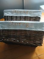 Rieten Opbergmanden met Voering - Set van 2, Gebruikt, Mand, Ophalen of Verzenden, Riet