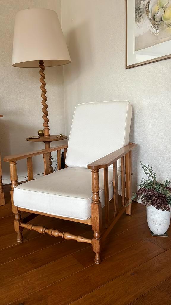 Eiken houten rokersstoel/verstelbaar, Antiek en Kunst, Antiek | Meubels | Stoelen en Banken, Ophalen