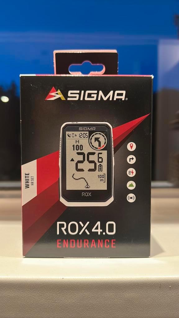SIGMA ROX 4.0 Endurance GPS Fietscomputer - HR Set - wit, Fietsen en Brommers, Fietsaccessoires | Fietscomputers, Nieuw, GPS, Ophalen of Verzenden