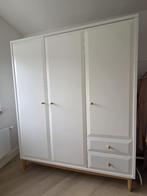 Witte eikenhouten kledingkast, Huis en Inrichting, Kasten | Kledingkasten, Ophalen, 100 tot 150 cm, Met hangruimte, Eikenhout