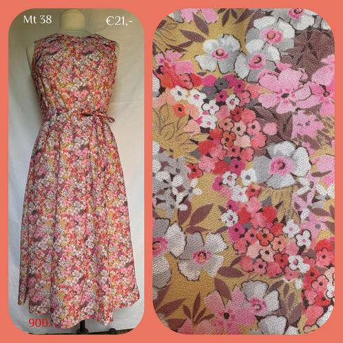 900. Vintage jurk mt 38, Kleding | Dames, Jurken, Gedragen, Maat 38/40 (M), Roze, Verzenden