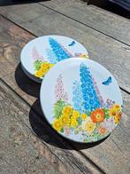 Mepel set van 3 vintage melamine onderzetters met bloemen ~, Huis en Inrichting, Keuken | Servies, Ophalen of Verzenden