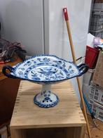blauw - witte  'fruit'schaal op voet, Ophalen of Verzenden