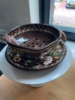 Vintage fruittest. Schaaltje met bord. Handbeschilderd, Antiek en Kunst, Ophalen of Verzenden