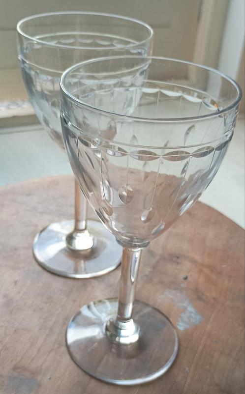 Kristallen Wijnglazen - Vintage Stijl, Antiek en Kunst, Antiek | Glas en Kristal, Ophalen of Verzenden