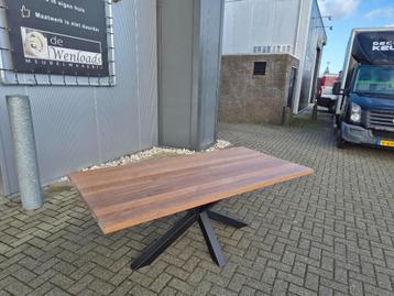eiken eettafel - massief 40mm - gerookt/witte olie - 200x100 beschikbaar voor biedingen