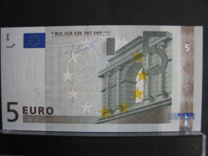 5 euro biljet Finland L Trichet niet in omloop geweest, UNC, Postzegels en Munten, Bankbiljetten | Europa | Eurobiljetten, Los biljet