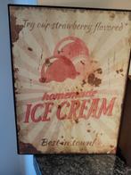 Vintage IJsreclamebord, Ophalen of Verzenden, Gebruikt