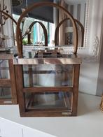Riviera maison  lantaarn/windlicht    hout/glas, Huis en Inrichting, Woonaccessoires | Kandelaars en Kaarsen, Ophalen of Verzenden