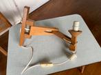 Vintage houten schaarlamp wandlamp uittreklamp, Ophalen of Verzenden, Gebruikt
