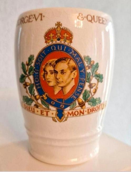 Beker Kroning George VI en Koningin Elisabeth 1937, Verzamelen, Koninklijk Huis en Royalty, Zo goed als nieuw, Servies, Ophalen of Verzenden