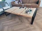 Mango houten salontafel (180x90), Ophalen, 50 tot 100 cm, Zo goed als nieuw, Metaal