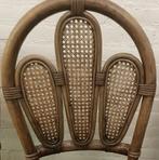 4 Manou webbing bamboe rotan vintage retro stoelen, Ophalen, Gebruikt, Bruin, Riet of Rotan