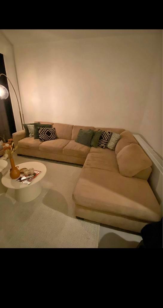 Beige Hoekzetel – Comfortabel & Ruim – €115, Huis en Inrichting, Fauteuils, Gebruikt, Stof, Ophalen