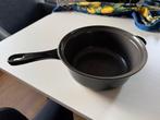 Le Creuset Stalen Kookpan Zwart 22, Kookpan of Snelkookpan, Gebruikt, Ophalen of Verzenden, Gietijzer