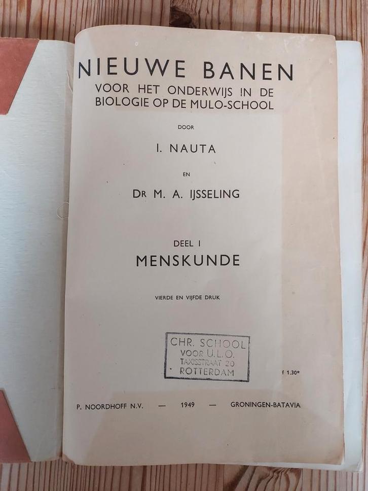 Antiek schoolboek, biologie, menskunde, Boeken, Schoolboeken, Gelezen, Biologie, Overige niveaus, Ophalen of Verzenden