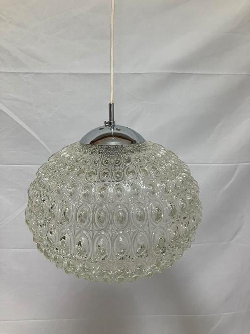 Jaren ’60 Glazen Bubbels Hanglamp - Erco, Huis en Inrichting, Lampen | Hanglampen, Gebruikt, Minder dan 50 cm, Glas, Ophalen of Verzenden