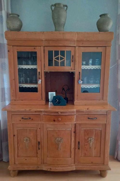 2 delige buffetkast Grenen hout, met ronding, Antiek en Kunst, Antiek | Meubels | Kasten, Ophalen