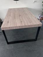 Industriële eettafel 185x 102 met zwart metalen onderstel., Huis en Inrichting, Tafels | Eettafels, Ophalen, 50 tot 100 cm, Zo goed als nieuw